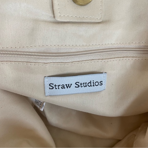 Straw Studios American Flag Patriotic Raffia Straw Tote Beach Vacation Bag - Picture 9 of 16